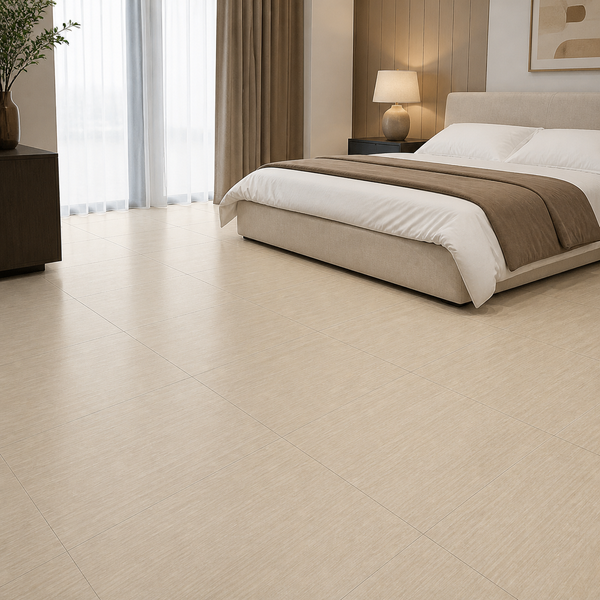 Ethereal Beige Matt Porcelain Square Tile – 600×600mm image 1