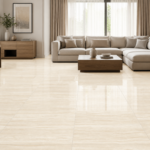 Ivory Sands – Polished Porcelain Tile 600×600mm