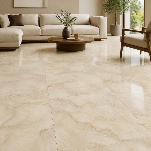 Amber Marble Essence Porcelain Tile 600×600mm image 1