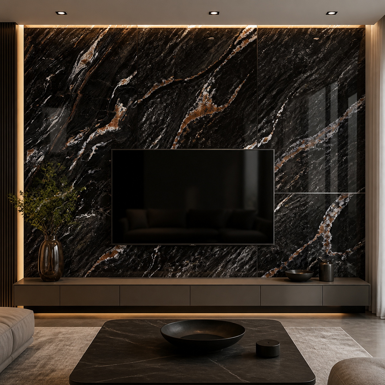 Midnight Ember – Polished Porcelain Tile 600×1200mm