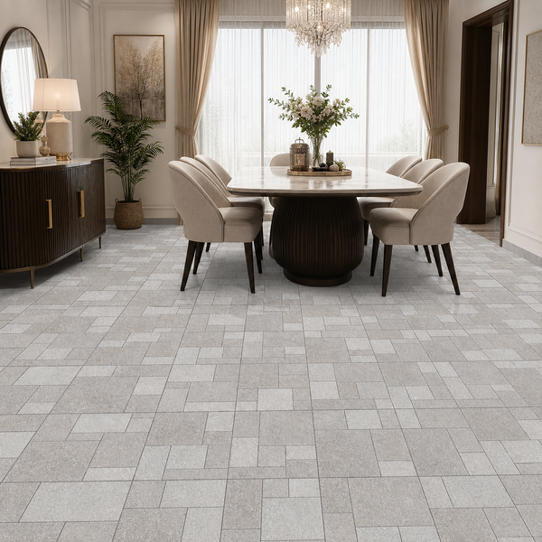 Indoor Floor Tile – 400x400mm Natural Stone Pattern with Modular Design