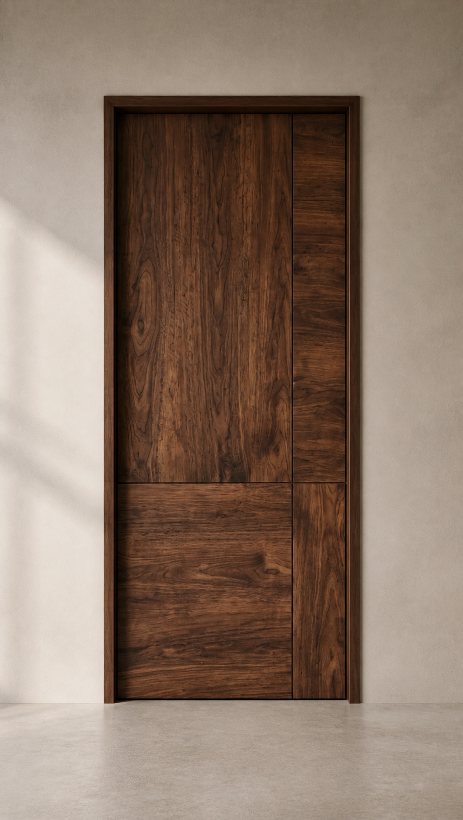 Aurum Line Brass-Inlay Walnut Door
